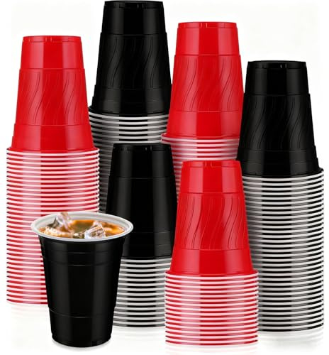 Doaizer Party Disposable Cups Bulk Plastic Party Cups for Graduation Wedding Birthday New Year Christmas Xmas Theme Party