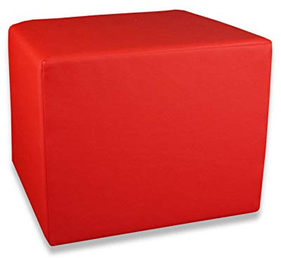 Fränkische Schlafmanufaktur Stufenlagerungswürfel, Bandscheibenwürfel, Lagerungswürfel, mit Soft-Kunstlederbezug, ca. 45x40x35 Farbe Rot
