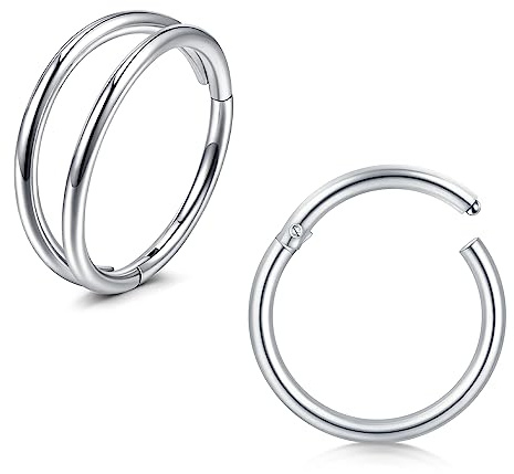 Briana Williams 18g 20g Piercing Anello Naso Septum Acciaio Chirurgico 8mm Orecchini Piercing per Labbra Setto Nasale