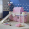 Homestyle4u 2554, Kinderhochbett Weiß 90 x 200cm Holz Kiefer rosa Hochbett mit Tunnel Leiter Vorhang Rutsche Lattenrost
