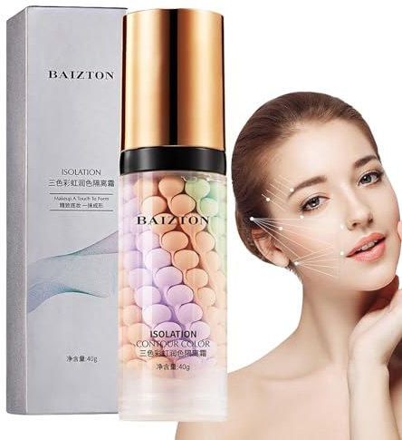 Primer Corrector Foundation Crema Aislante Tres Colores Primer Maquillaje Natural Base de Poros, Corrección de Tono de Piel Suero Facial Base de Maquillaje Facial One Step