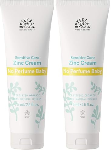 Urtekram Sin Perfume Crema de Zinc para Bebés BIO, 75 ml (Paquete de 2)