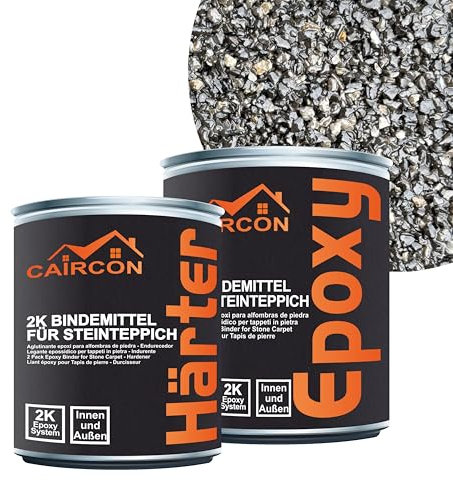 Steinteppich Außen Set UV-fest 25kg Marmorkies + 2K Bindemittel - Grau 1-4mm