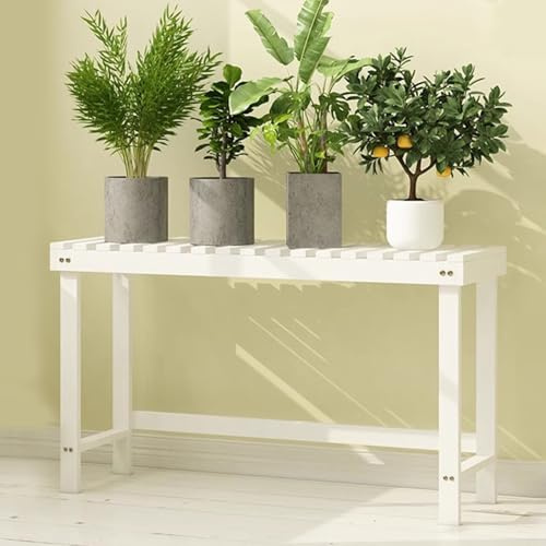 SZKTHD Portapiante In Legno Scaffale Per Fiori A Più Livelli Da Interno Supporto Per Piante Da Balcone Espositore Per Piante Grasse Scaffale Per Piante Da Interno Ed Esterno(bianca,58X25X45CM)