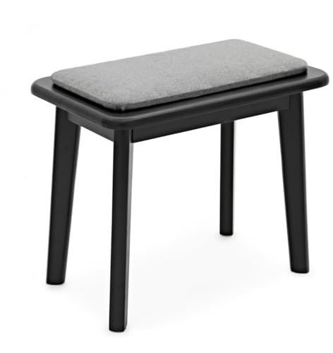 gear4music Contemporary Piano Stool, Matte Black