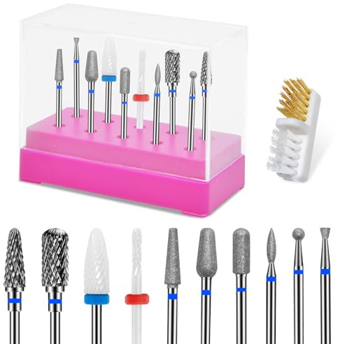 CGBE 10 Punte Fresa Unghie per Rimozione Cuticola Gel Acrilico