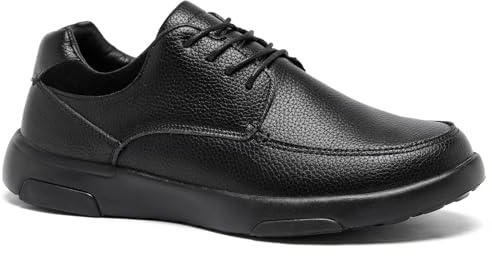 Men's Orthopedic Oxford Dress Shoes: Casual Recovery Arch Support Walking Leather Shoes, Lightweight Lace Up Fashion Sneakers for Shock Absorber Black Size 14
