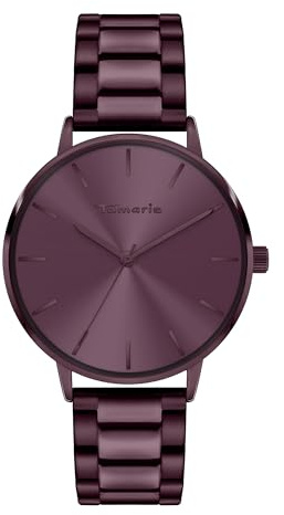 Tamaris Damenuhr – Schlichte, runde Armbanduhr für Damen 36 mm - Armbanduhr mit Edelstahlband in Silber, Gold, Roségold, Schwarz, Blau, Grün, Lila UVM, wasserfest