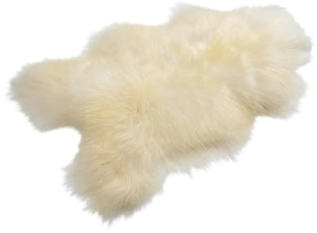 Decorating Sheepskins Premium Merino - Alfombra de piel de oveja auténtica (100-110 cm, inodora, para sofá, piel de cordero, piel de oveja), color blanco