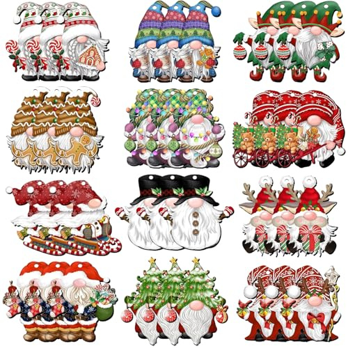 EDLMKM 36Pcs Christmas Ornament Decorations, Christmas Hanging Ornaments Tree Decorations, Xmas Tree Decor, Gnomes Pendant, for DIY Crafts Christmas Holiday Trees Decorate (2)