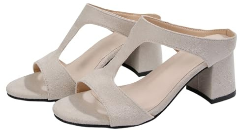 Sandalo da Donna a Bocca - di Pesce con Tacco Alto Scarpe Estive Classiche Ed Eleganti Sandali con Tacco Alto a Blocco per Donna, Nero, Ideali per Lavoro, Tempo Libero E Occasioni Speciali