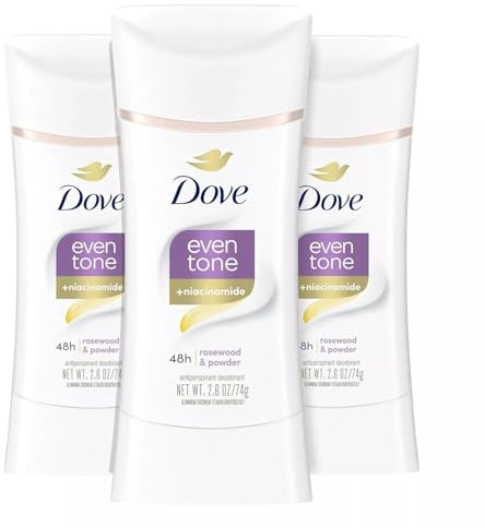 Dove Even Tone Antiperspirant Deodorant for Uneven Skin Tone Restoring Powder Sweat Block for All-Day Fresh Feeling 2.6 oz 3 Count