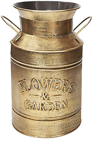 Soyizom Decorative Flower Vases | Farmhouse Country Bucket | Rustic Vintage Milk Can Jug | Galvanized Metal Planter Pot with Handles for Fresh Dried Floral Flower for Tabletop Indoor Outdoor Decor