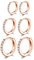 14K Rose Gold Plated Hoop Earrings, 925 Sterling Silver Post Rose Gold Hoop Earrings with AAA Cubic Zirconia, 3 Pairs Small Sleeper Hoops Huggie Hinged Earrings (8/10/12mm)