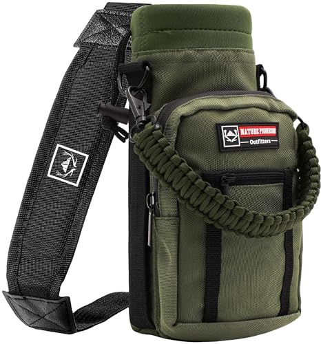 NATURE PIONEOR Neoprene Insulated Water Bottle Holder with Shoulder Strap for 25OZ Sports Water Bottles, Carrier/Pouch Sleeve for Camping, Hiking, Fishing and Travel
