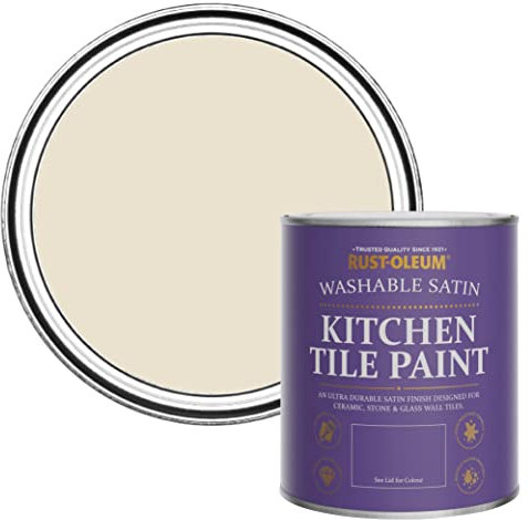 Rust-Oleum Beige water resistant Kitchen Tile Paint in Satin Finish - Longsands 750ml