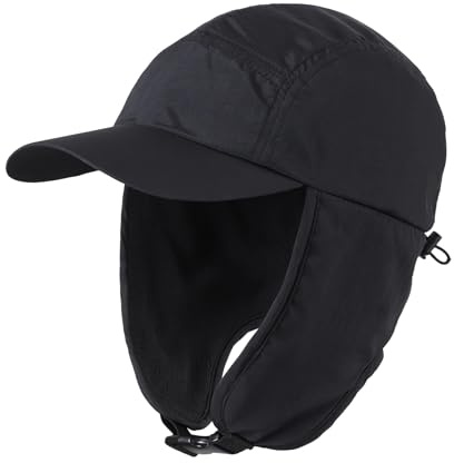 Home Prefer Chapeau d'hiver pour Homme avec Rabats d'oreilles en Polaire, Noir, Taille Unique