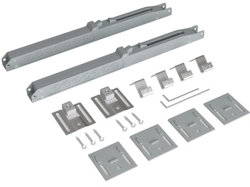 2PCS Barn Door Soft Close Mechanism, Upgraded Universal Weight Compatibility Support Door up to 160lbs, Effortless Opening Smooth Closing Hole-Free Sliding Hardware Spring Buffer Damper, Silver Gray