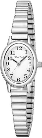 Diaofendi Petite Women's Easy Reader Watch, Analog Women Watch with Stainless Steel Expansion Band, Water Resistant (Silver, S(5.51-7))
