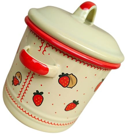 OFFSCH Recipiente Para Caliente Olla Esmaltada Vintage Tapa Para Olla De Sopa Para Almacenamiento Cacerola Esmaltada Antiadherente Olla Pequeña De 12 Cm Para Miel Azúcar Y Sal