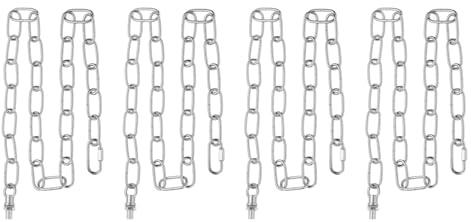 PATIKIL 3 ft Light Fixture Chain, 4 Set Lighting Chain Metal Looping Link with Quick Link Screw Lock Connectors Up to 110 lbs for Pendant Lights Chandeliers Swag Lights, Silver Tone