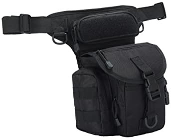 ibasenice Beintasche Mit Verstellbarem Riemen Hüfttasche Für Fahrradfahren Multifunktionale Kletterausrüstung Sporttasche Für Herren Schwarz Strapazierfähiges Material