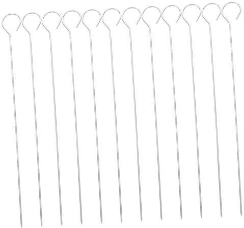 CLISPEED 25 piezas Brochetas de Acero Inoxidable para Barbacoa Pinchos Gruesos Resistentes al Calor Reutilizables para Asar Pollo Carne y Verduras Parrilla