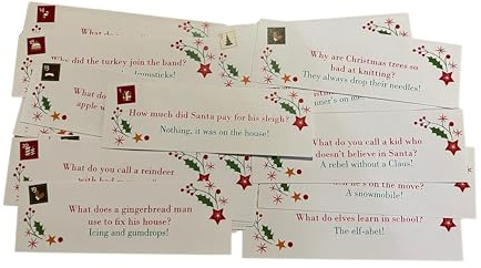 TR Home Solutions Knallbonbons Weihnachten - 26 vorgeschnittene lustige Witze für DIY Cracker, Partytisch Spaß & Familienspiele (familienfreundlich)