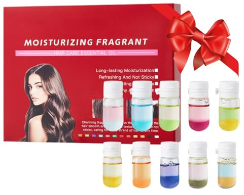 2-In-1 Hair Perfume & Hair Oil for Women - 10 Mini Hair Serum Capsules with Long-Lasting Floral Fruity Scents, Non-Greasy Hair Oil for Dry Damaged Hair, Travel-Friendly Hair Care for All Hair Types