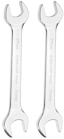 QUARKZMAN 2 Piezas Llave De Boca Doble 27mm X 30mm Métrica Ángulo De 15 Grados Llave De Cabeza Plana Pequeña Llave De Boca Pulida Espejo Para Reparación Automotriz Ensamblaje De Muebles
