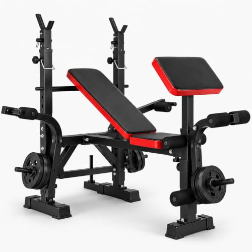 Senshi Japan Weight Bench Foldable 490lbs Weight Capacity Heavy Duty Steel Workout Bench Dumbbell Training, Strength, Compact Exercise Bench Home Gym