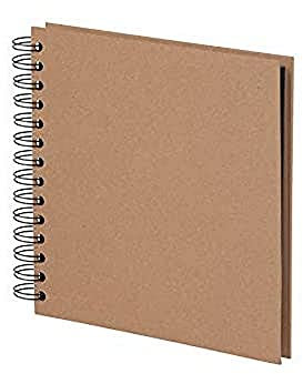 Rössler Papier 1329452625 - S.O.H.O. Wire-O Fotoalbum 180 x 180 mm, 60 schwarze Seiten, Kraft, 1 Stück