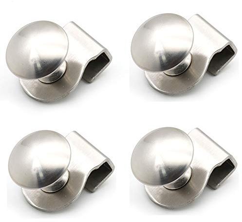 Lot de 4 boutons de porte NUZAMAS en verre à clipper 3-8mm avec poignée en acier inoxydable,bouton de tirage, sans perçage,pour la maison,le bureau,la vitrine et les accessoires de porte de meuble