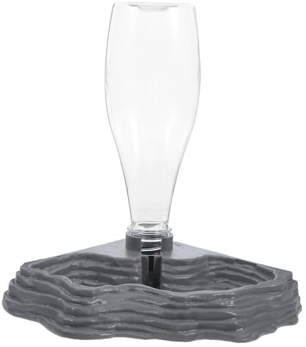 VILLCASE Reptile Water Feeder, Automatic Dispenser 2-in-1 Reptile Food and Water Bowl Drinker Feeding Dish Accessories for Turtle Bearded Dragons Spider Geckos Lizard, Grey