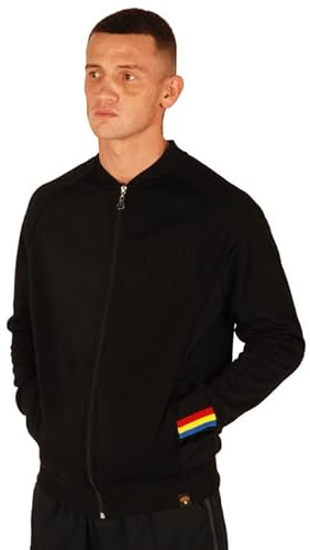 Kronk Camiseta deportiva con cremallera completa y logotipo de guantes de color dorado, Detroit Black, M