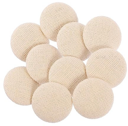 VILLFUL 10 Stück Mit Leinen Umwickelte Metallknöpfe Handdekorierte Knöpfe Zum Basteln Leinenknöpfe Mit Stoff Überzogene Runde Knöpfe