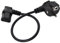 HuaLiSiJi Cable Alimentación Schuko CEE 7/4 a C13 Cable Schuko Codo C13 Enchufe 90° en Ángulo Recto para Ordenador, Monitor, Impresora, UPS, Servidores (Negro, 0.5m)