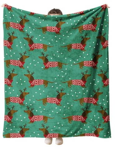 Highdi 3D Coperta di Flanella Pile Divano Plaid, Morbida Coperte per Letto Singolo Matrimoniale Soffice e Calda Coperta Pile Invernale per Bambini Adulti (102 * 76CM,Bassotto)