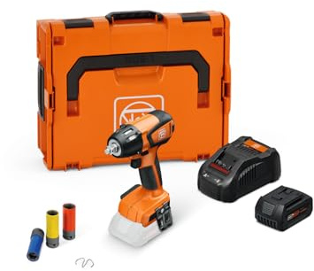 FEIN SET RTU Top Chiave Battente a Batteria, ASCD18-300W2 AS 18V, Motore Brushless, Coppia fino 290 Nm, Regolazione coppia su 6 Livelli, Viti metriche fino M18, 1 batteria 18V 5Ah e Caricabatteria