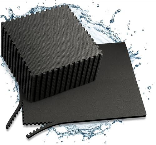 Hikemeister Pool Unterlegmatte Poolmatte 60 Stück - 40x40 cm - 9.60 m² - Bodenschutz Matte für den Pool/Planschbecken - Bodenfolie Bodenmatte Poolunterlage Bodenschutz schwarz