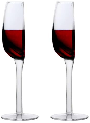 Mezzo Bicchiere di Vino 140ml, 2/4 Pezzi Creativi Calici da Vino Rosso Trasparenti, Calici da Champagne, Bicchieri da Cocktail Succo di Frutta, Bicchieri Calice Vino in Vetro per Feste Bar Casa