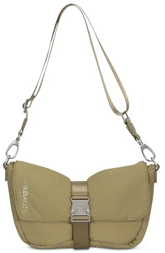 Expatrié Bolso Bandolera para Mujer Verde - Bobby - Bolsa de Mano Acolchado de Nylon - Bolso Pequeño con Hebilla y Cremallera - Bolso Puffy de Tela - Crossbody Puffer Bag - Repelente al Agua