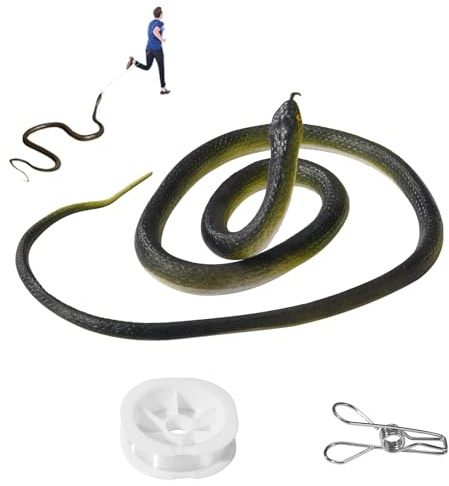 ANABIUP Faux Serpent En Caoutchouc Avec Corde Et Clip, Serpent Réaliste De 1,2 M Pour Blagues