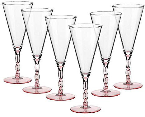 Eiscremeglas 6er-Set Eisbecher Cocktailglas Toscana Amore Vero 700ml rosa