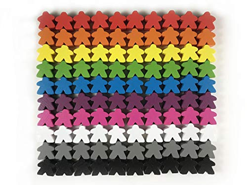100 Trä Meeples, Multi Färg Brädspel Tokens & Ersättnings Bitar | Uppgradera game night med 100 färgglada trä meeples perfekt för ersättare, prototyper och anpassade spel