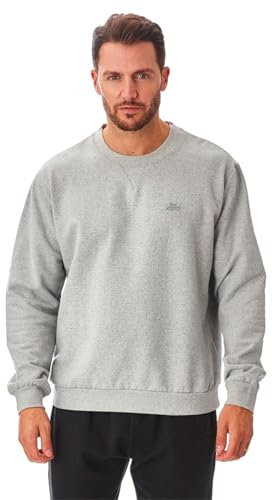 Iron Mountain IMSWT205 Herren-Pullover mit recyceltem Garn, umweltfreundlich, Antipill, flexibel und bequem, Rundhalsausschnitt, weicher Fleece-Top-Pullover, Hellgrau Marl, L