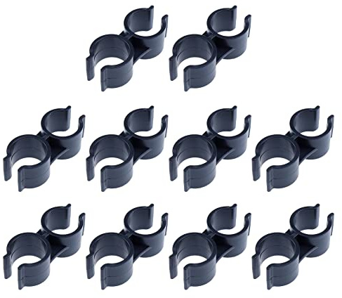 Mcredy 10 PCS Double Port Pipe Clamp Clips 24 mm/0.93 Inch Diameter Double Pipe Clamp Shelf Pole Connector Panel Tube Clamps Clips Buckle