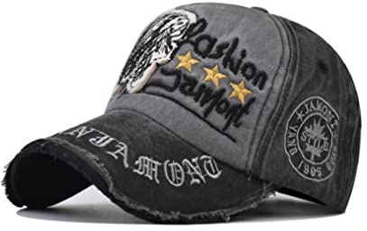 XibeiTrade Gorra de béisbol vintage de algodón, retro, para hombre y mujer, deporte al aire libre, casual, gorra de sol, Negro , Taglia unica-M