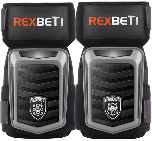 REXBETI Knee Pads for Men, Anti-slip Construction Gel Knee Pads for Work
