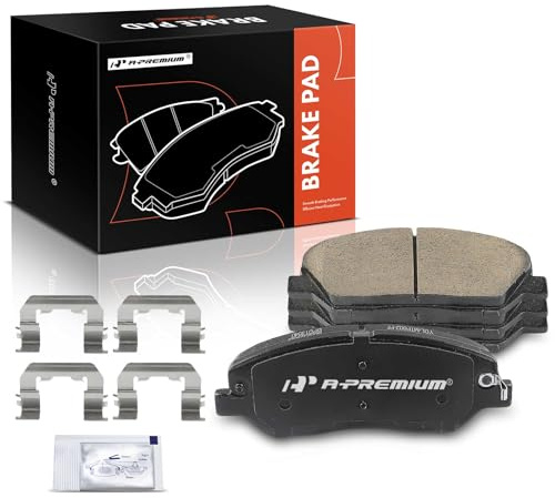 A-Premium Front Ceramic Disc Brake Pads Set Compatible with Hyundai Genesis 2009 2010 2011, 3.8L Only, 4 Pcs